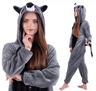 Piżamy chłopięce - Szop Pracz Piżama Kigurumi Onesie Dzieci 146 152 - grafika 1