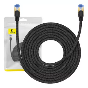 Kabel sieciowy w oplocie kat. 7 Baseus Ethernet RJ45, 10Gbps, 8m (czarny) - Kable miedziane - miniaturka - grafika 1