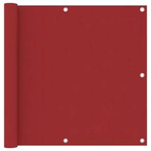 vidaXL Parawan balkonowy, czerwony, 90x500 cm, tkanina Oxford vidaXL - Parawany - miniaturka - grafika 1