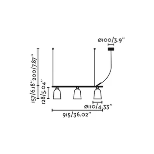 FARO BARCELONA Lampa wisząca Studio, różowa, zdecentralizowana, długość 91 cm, 3-punktowa. - Lampy sufitowe - miniaturka - grafika 1