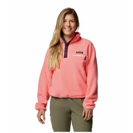 Bluzy sportowe damskie - Bluza damska Columbia Helvetia™ II Cropped Half Snap Fleece Rozmiar: L / Kolor: różowy/fioletowy - miniaturka - grafika 1