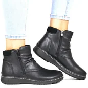 Botki damskie - DAMSKIE BOTKI ZA KOSTKĘ VINCEZA 87725 CZARNE - miniaturka - grafika 1