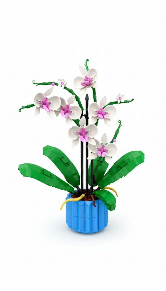KLOCKI KONSTRUKCYJNE ZESTAW KWIATY ORCHIDEA Dzień kobiet 608 EL doniczka