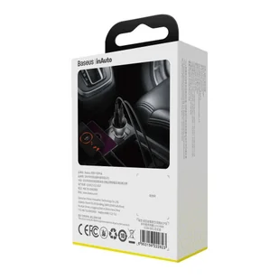 Baseus ładowarka samochodowa USB / USB Typ C 45 W 5 A SCP Quick Charge 4.0+ Power Delivery 3.0 ekran LCD srebrny (CCBX-C0S) - Ładowarki samochodowe - miniaturka - grafika 16