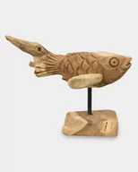 Figurki dekoracyjne - Ryba na Podstawie Rzeźba z Drewna - miniaturka - grafika 1