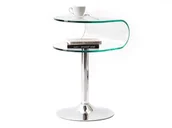 Ławy i stoliki kawowe - Designerski Stolik Ruby Na Chromowanej Nodze Ze Szkła Giętego - miniaturka - grafika 1