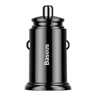 Baseus Circular inteligentna ładowarka samochodowa 2x USB QC3.0 Quick Charge 3.0 SCP AFC 30W czarny (CCALL-YD01) - Ładowarki samochodowe - miniaturka - grafika 1