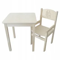 Zestawy mebli dla dzieci - STOLIK 50/50 + KRZESEŁKO PEŁNE Z PODŁOKIETNIKIEM DLA JUNIORA + GRAWER - miniaturka - grafika 1