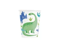 Dekoracje i nakrycia stołu na imprezę - Kubeczki papierowe Dinozaury - 266 ml - 8 szt. - miniaturka - grafika 1