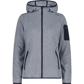 Kurtki damskie - CMP damska kurtka Knit-Tech ze stałym kapturem, B.Blue-Biały, 46 - miniaturka - grafika 1