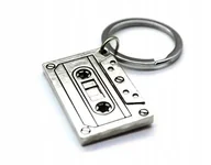 Breloki - Breloczek, przywieszka, brelok do kluczy - stalowa kaseta magnetofonowa - miniaturka - grafika 1