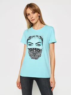 Koszulki i topy damskie - Guess T-Shirt W1GI89 R9TD2 Niebieski Regular Fit - grafika 1