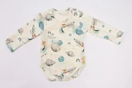Body dla niemowląt - Baby 01198 Body Niemowlęce Dł Rękaw Kosmos Ecru 68/74 - miniaturka - grafika 1