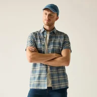 Koszule męskie - Regatta Koszula męska z krótkim rękawem Travel Light przeciw insektom Niebieski, Rozmiar: 2XL - miniaturka - grafika 1