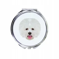 Lusterka do makijażu - Bichon frise Lusterko składane Pies geometryczny - miniaturka - grafika 1