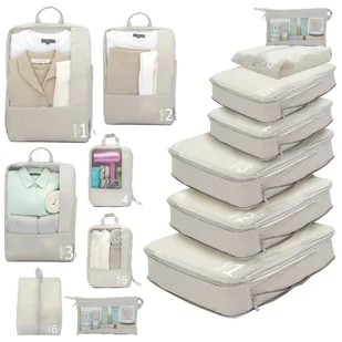 Organizer podróżny kompresyjny 7w1 OP001 beżowy - Akcesoria podróżnicze Organizer podróżny kompresyjny 7w1 OP001 beżowy - Akcesoria podróżnicze - miniaturka - grafika 1