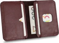 Portfele - Solier Cienki skórzany męski portfel SOLIER SW11 SLIM bordowy uniwersalny - miniaturka - grafika 1