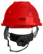 Odzież robocza - Hełm kask przemysłowy ochronny z paskiem podbródkowym lekki czerwony NEO 97-224 - miniaturka - grafika 1