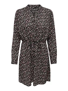 ONLY Damska bluzka Onlcory L/S z dekoltem w serek WVN Noos, Czarny/Aop: czarny kwiat, XS - Bluzki damskie - miniaturka - grafika 1