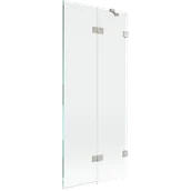 Parawany nawannowe - Mexen Lunar parawan nawannowy 2-skrzydłowy prawy 80 x 150 cm, transparent, nikiel szczotkowany - 897-080-100-97-00-P - miniaturka - grafika 1