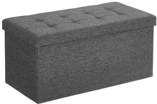 Duża szara składana pufa ze schowkiem K4-N31 - Ławki do przedpokoju - miniaturka - grafika 1