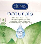 Prezerwatywy - Durex Naturals cienkie prezerwatywy z lubrykantem stworzone z myślą o niej 3szt - miniaturka - grafika 1