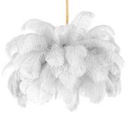 Lampy sufitowe - KingHome Lampa Wisząca Tiffany 200 Biały Mosiądz/Naturalne Pióra - miniaturka - grafika 1