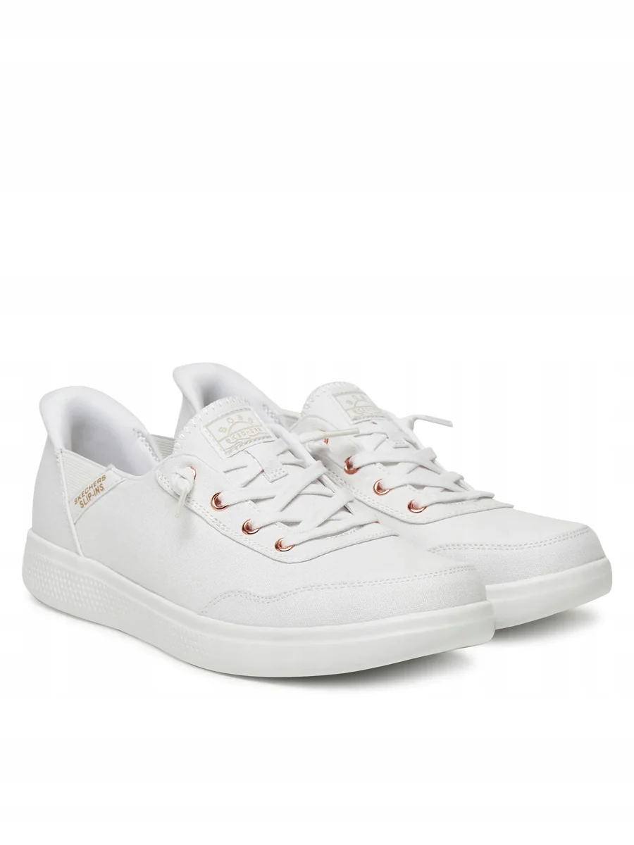 BOBS SKECHERS DAMSKIE TRAMPKI BIAŁE WSUWANE PŁASKIE 40 26PA