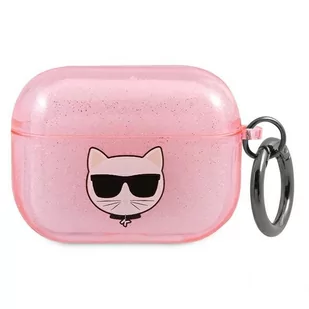 Apple Karl Lagerfeld Etui Karl Lagerfeld KLAPUCHGP AirPods Pro cover różowy/pink Glitter Choupette KLD587PNK - Akcesoria do słuchawek - miniaturka - grafika 1