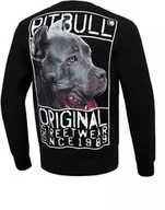 Bluzy sportowe męskie - Pit Bull Bluza Męska Bez Kaptura Crewneck Origin Czarna - miniaturka - grafika 1