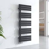 Grzejniki łazienkowe - EMKE Grzejnik Łazienkowy 661W, 132x50 cm, 4 bar, do 7 m² – Czarny - miniaturka - grafika 1