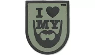 Odzież taktyczna i umundurowanie - 101 Inc. - Naszywka 3D - I Love My Beard - Zielony - miniaturka - grafika 1
