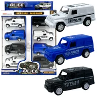 Zabawki zdalnie sterowane - Samochody zestaw autek auta policja autka 8 sztuk samochodziki razdiowozy - miniaturka - grafika 1