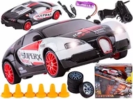 Zabawki zdalnie sterowane - Samochód Do Driftu, Auto RC Drift 1:24 2,4 GHz 4WD CZARNO-BIAŁE BUGATTI - miniaturka - grafika 1