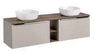 Szafki łazienkowe - Szafka łazienkowa z umywalką, Santa Fe, 180x46x46 cm, beżowy, mat - miniaturka - grafika 1