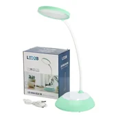 Lampy stojące - Lampka biurkowa 5W LED MIĘTOWA Przenośna USB Regulacja Barw Bezprzewodowa - miniaturka - grafika 1