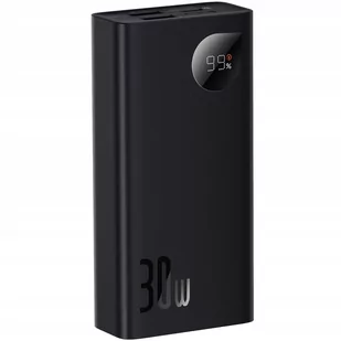 Baseus Adaman2 power bank z wyświetlaczem cyfrowym 10000mAh 30W 2 x USB / 1x USB Typ C Power Delivery Quick Charge SCP czarny PPAD040001 - Powerbanki - miniaturka - grafika 1