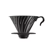 Zaparzacze i kawiarki - Hario metalowy Drip V60-02 czarny z silikonową podstawką - miniaturka - grafika 1
