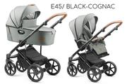 Wózki dziecięce - JEDO TAMEL 2W1 E45/ Black-Cognac - miniaturka - grafika 1