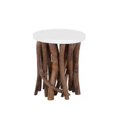 Ławy i stoliki kawowe - Beliani Stolik kawowy ciemne drewno HOUMA 30888 - miniaturka - grafika 1