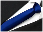 Krawaty i muchy męskie - GŁADKI GRANATOWY Żakardowy Krawat Męski 7cm do Garnituru Jednokolorowy rr11 - miniaturka - grafika 1