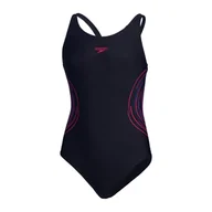 Stroje kąpielowe dla dziewczynek - Stroje kąpielowe treningowe dziewczęce Speedo Placement Muscleback - miniaturka - grafika 1