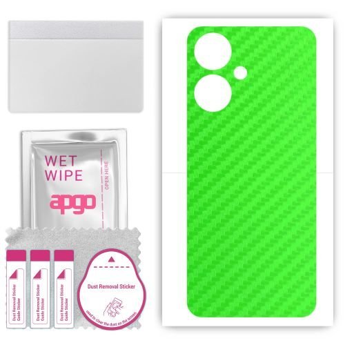 folia naklejka skórka strukturalna na TYŁ do Oppo A1i 5G - Carbon Zielony - apgo SKINS