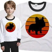 Piżamy dla dziewczynek - Piżama dziecięca Buldog Francuski Szczeniak Buldożek Retro 98/104 - VoloDonum - miniaturka - grafika 1
