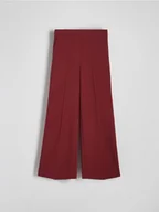 Spodnie damskie - Reserved - Spodnie z szerokimi nagawkami - burgundowy - miniaturka - grafika 1