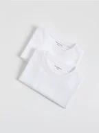 Bluzki dla niemowląt - Reserved - Bawełniany t-shirt 2 pack - biały - miniaturka - grafika 1