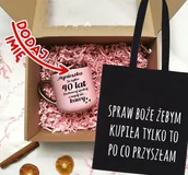 Gadżety dla niej i dla niego - Zestaw prezentowy na 40 urodziny - kubek na 40 z imieniem oraz torba - miniaturka - grafika 1