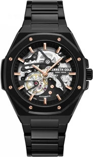 Zegarek Zegarek męski KENNETH COLE KCWGY0058902 czarny klasyczny skeleton - Zegarki męskie - miniaturka - grafika 1