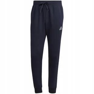 Spodnie męskie adidas Essentials Fleece Regular Tapered granatowe HL2231 S - Dresy męskie - miniaturka - grafika 1