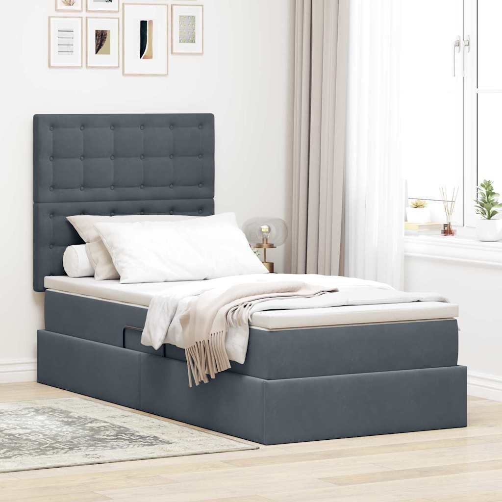 vidaXL Łóżko z miejscem na przechowywanie i materacem 100 x 200 cm